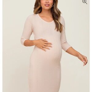 Elegant Cream Maternity Dress